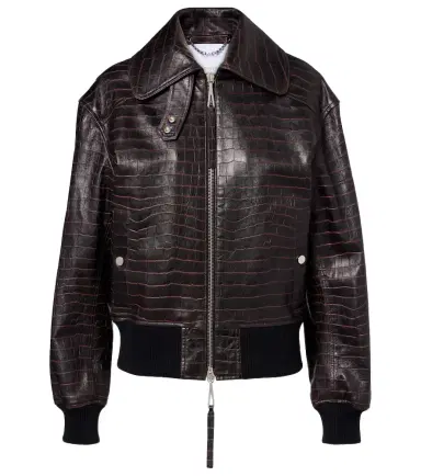 Rabanne Croc-effect leather blouson jacket | Thumbnail 1 Rabanne Croc-effect leather blouson jacket | Thumbnail 1