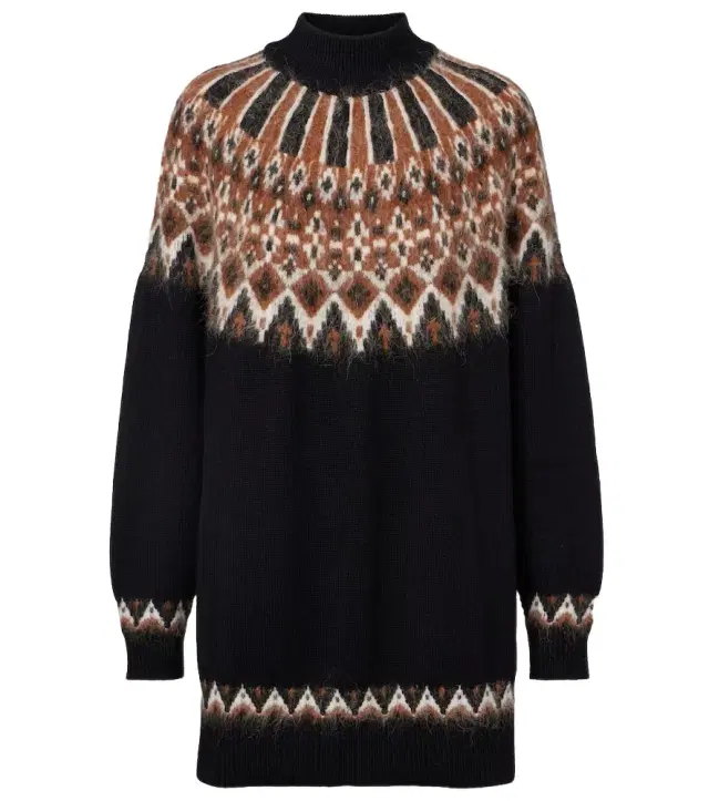 Staud Liza Fair Isle wool-blend sweater dress