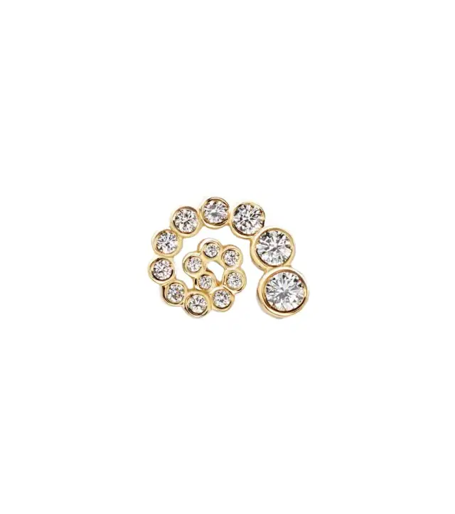 Sophie Bille Brahe Rêve Escargot Petit 18kt gold earring with diamonds
