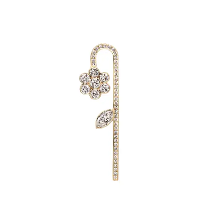 Tournesol 18kt gold earring with diamonds