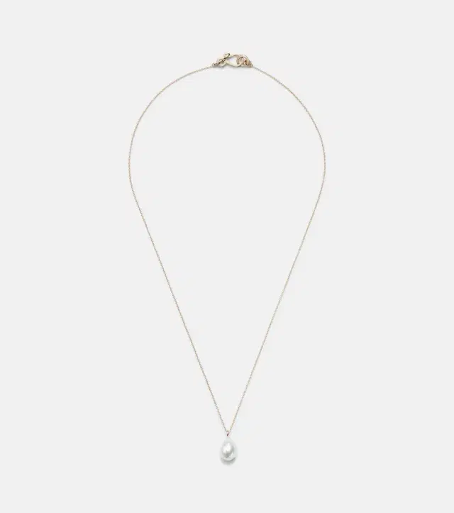 Sophie Bille Brahe Perle Poire Simple 14kt gold necklace with freshwater pearls