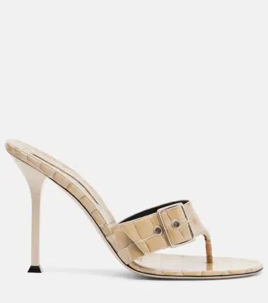 CHRISTEN Helix 95 croc-effect patent leather mules | Thumbnail 4