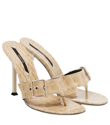 CHRISTEN Helix 95 croc-effect patent leather mules | Thumbnail 1