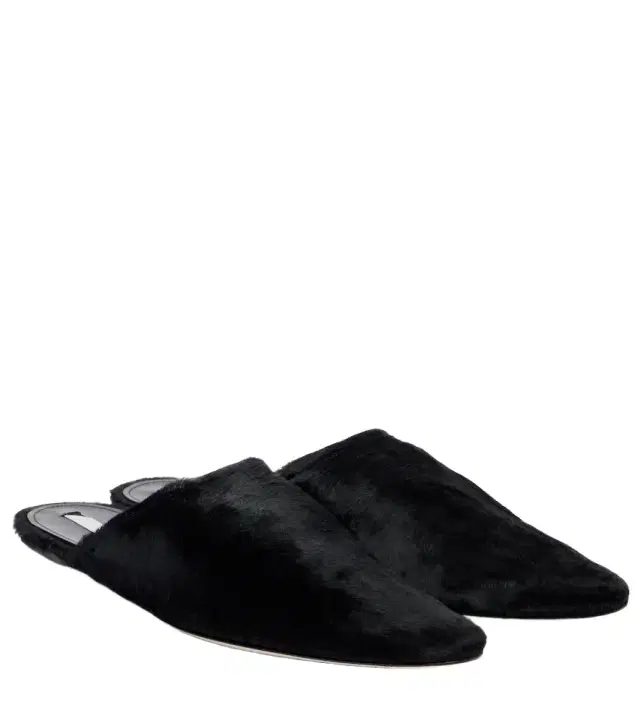 Christen Elipse calf hair mules