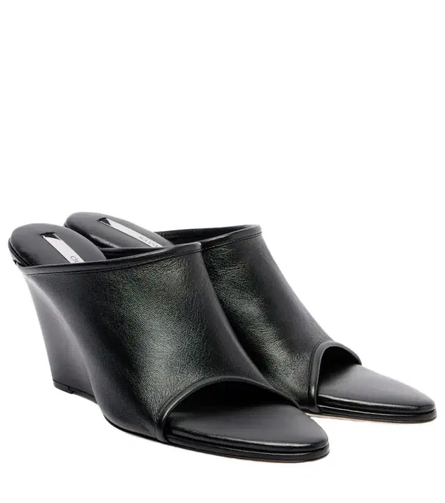 Strap Stretch 75 leather wedge mules