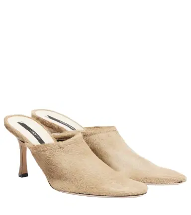 CHRISTEN Elipse 75 calf hair mules | Thumbnail 1