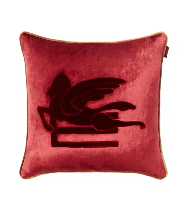 Etro Pegaso embroidered velvet cushion