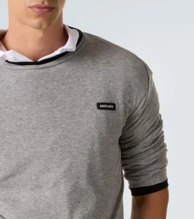 Miu Miu Logo cotton jersey T-shirt | Thumbnail 4