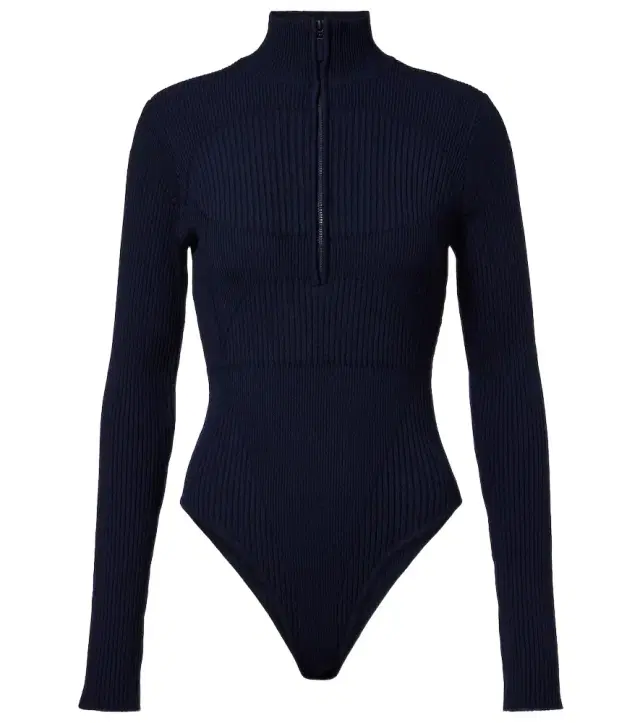 Butte ribbed-knit wool ski bodysuit