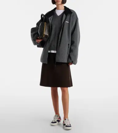 Miu Miu Logo oversized fleece sweatshirt | Thumbnail 6 Miu Miu Logo oversized fleece sweatshirt | Thumbnail 6