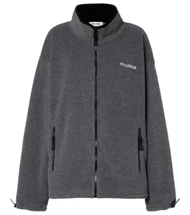 Miu Miu Logo oversized fleece sweatshirt | Thumbnail 1 Miu Miu Logo oversized fleece sweatshirt | Thumbnail 1