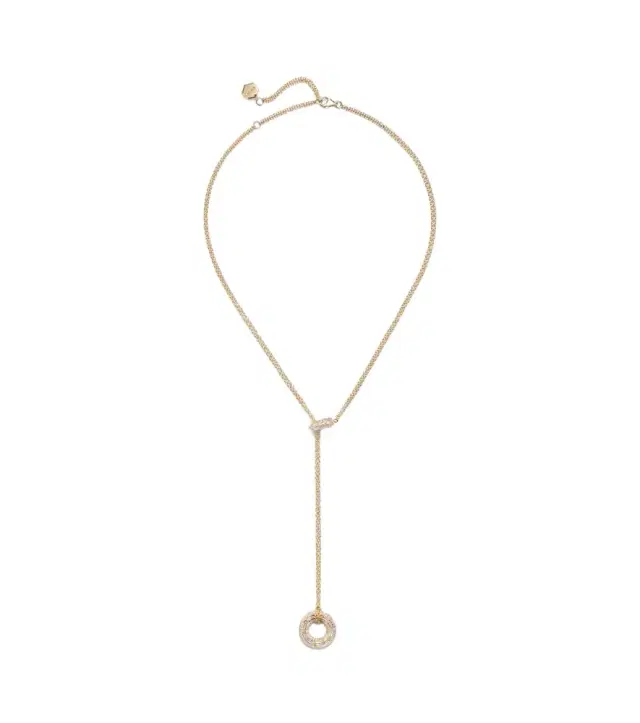 Shay Jewelry Orbit 18kt gold lariat necklace with diamonds