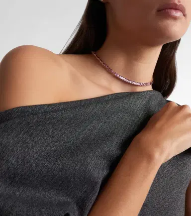 SHAY JEWELRY Ombre Eternity 18kt rose gold necklace with sapphires | Thumbnail 3