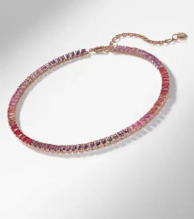 SHAY JEWELRY Ombre Eternity 18kt rose gold necklace with sapphires | Thumbnail 5