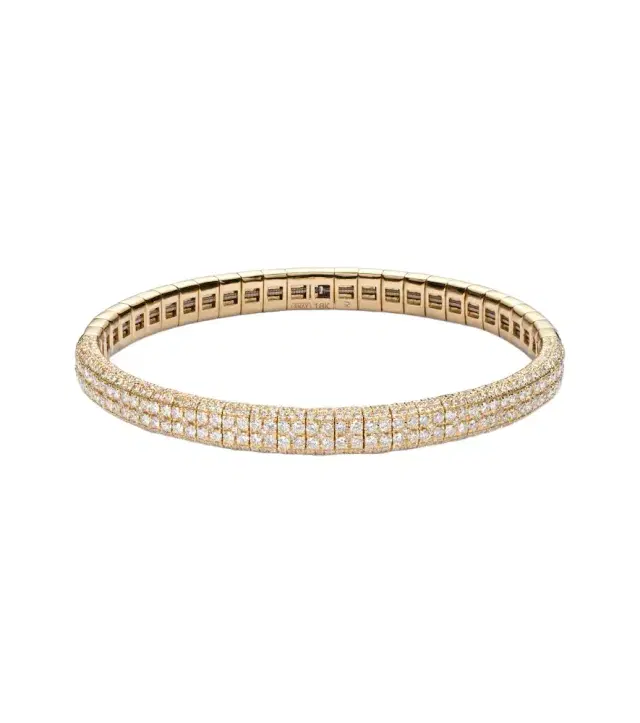 Stretch 18kt gold bracelet with diamonds