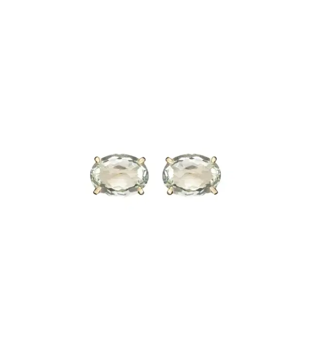 18kt gold earrings with amethyst and diamonds