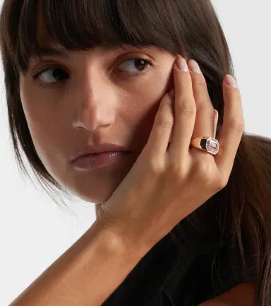 SHAY JEWELRY Championship 18kt rose gold ring with sapphire and diamonds | Thumbnail 4 SHAY JEWELRY Championship 18kt rose gold ring with sapphire and diamonds | Thumbnail 4