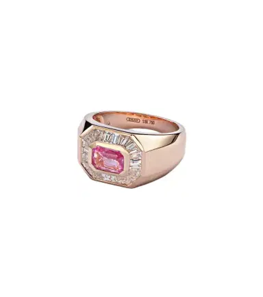SHAY JEWELRY Championship 18kt rose gold ring with sapphire and diamonds | Thumbnail 1 SHAY JEWELRY Championship 18kt rose gold ring with sapphire and diamonds | Thumbnail 1