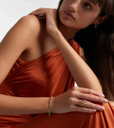 SHAY JEWELRY 18kt gold tennis bracelet with emeralds | Thumbnail 3