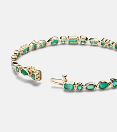 SHAY JEWELRY 18kt gold tennis bracelet with emeralds | Thumbnail 4