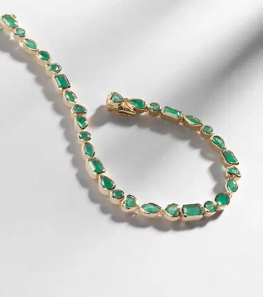 SHAY JEWELRY 18kt gold tennis bracelet with emeralds | Thumbnail 5