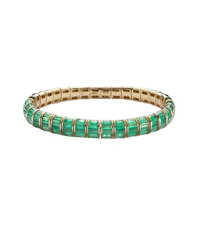 Shay Jewelry 18kt gold bracelet with emeralds