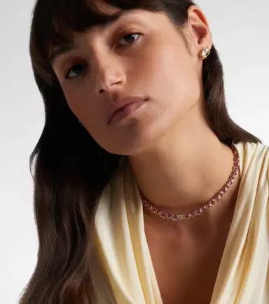 Shay Jewelry 18kt rose gold tennis necklace with sapphires and diamond | Thumbnail 3 Shay Jewelry 18kt rose gold tennis necklace with sapphires and diamond | Thumbnail 3