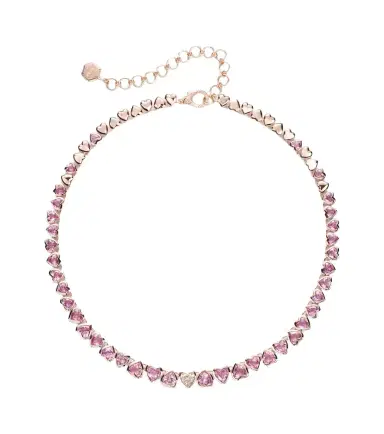 Shay Jewelry 18kt rose gold tennis necklace with sapphires and diamond | Thumbnail 1 Shay Jewelry 18kt rose gold tennis necklace with sapphires and diamond | Thumbnail 1