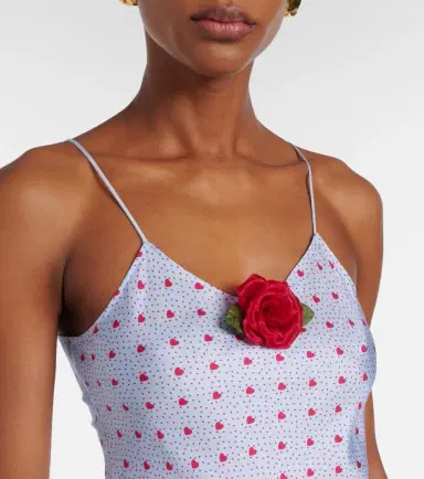 Rodarte Floral-appliqué printed silk slip dress | Thumbnail 4