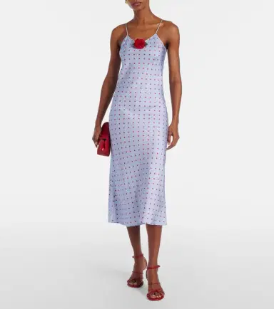 Rodarte Floral-appliqué printed silk slip dress | Thumbnail 5