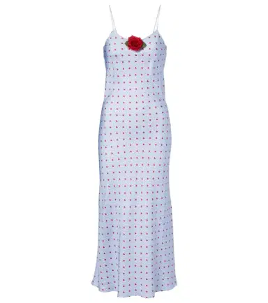 Rodarte Floral-appliqué printed silk slip dress | Thumbnail 1