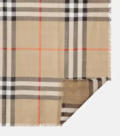 Burberry Check wool and silk scarf | Thumbnail 2