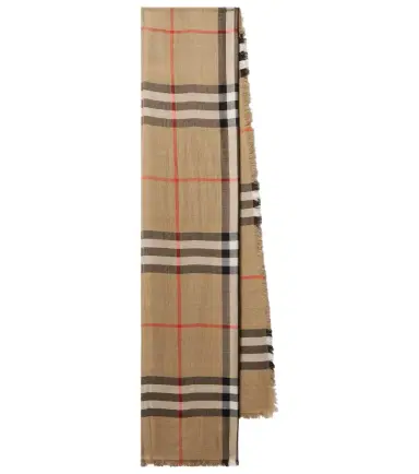 Burberry Check wool and silk scarf | Thumbnail 1