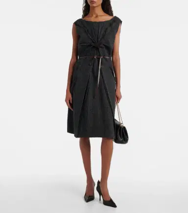 Prada Ruffled virgin wool minidress | Thumbnail 3 Prada Ruffled virgin wool minidress | Thumbnail 3