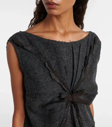 Prada Ruffled virgin wool minidress | Thumbnail 5 Prada Ruffled virgin wool minidress | Thumbnail 5