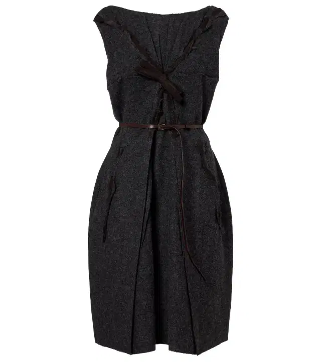 Ruffled virgin wool minidress