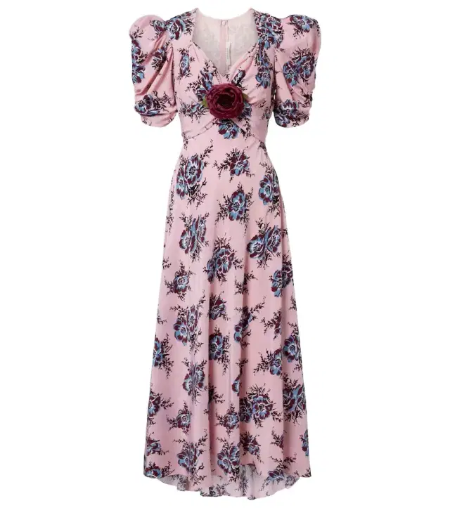 Rodarte Floral-appliqué silk gown