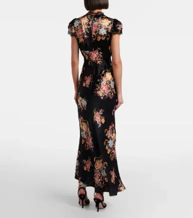 Rodarte Floral lace-trimmed silk midi dress | Thumbnail 5