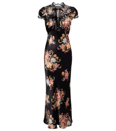 Rodarte Floral lace-trimmed silk midi dress | Thumbnail 1