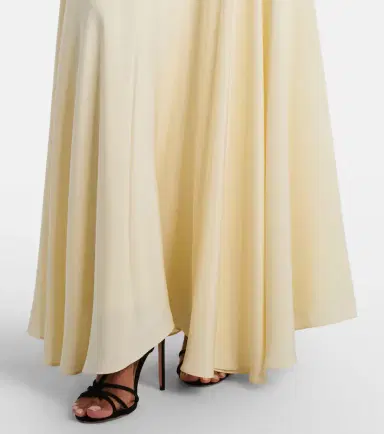 Rodarte Velvet-trimmed silk crêpe maxi dress | Thumbnail 3