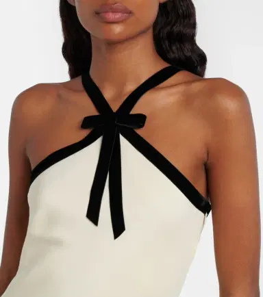 Rodarte Velvet-trimmed silk crêpe maxi dress | Thumbnail 4