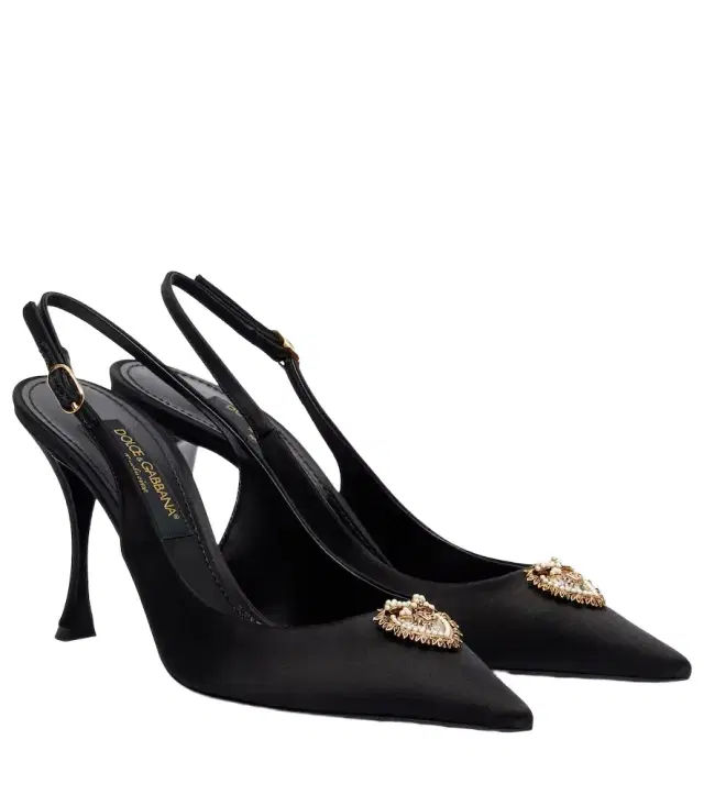 Dolce & Gabbana Devotion 90 satin slingback pumps