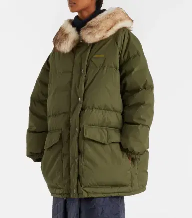 Prada Re-Nylon shearling-trimmed down coat | Thumbnail 3 Prada Re-Nylon shearling-trimmed down coat | Thumbnail 3
