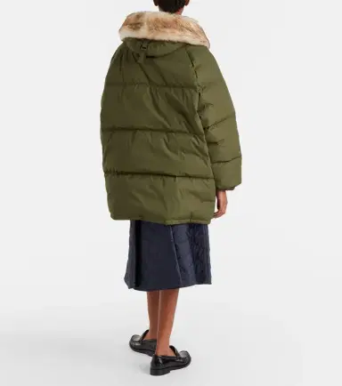 Prada Re-Nylon shearling-trimmed down coat | Thumbnail 4 Prada Re-Nylon shearling-trimmed down coat | Thumbnail 4