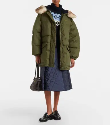 Prada Re-Nylon shearling-trimmed down coat | Thumbnail 5 Prada Re-Nylon shearling-trimmed down coat | Thumbnail 5