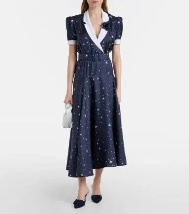 Rodarte Printed silk twill midi dress | Thumbnail 2