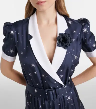 Rodarte Printed silk twill midi dress | Thumbnail 4
