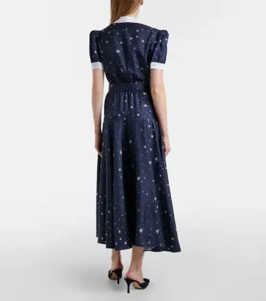 Rodarte Printed silk twill midi dress | Thumbnail 5