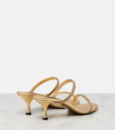 Dolce & Gabbana Crystal-embellished satin mules | Thumbnail 3