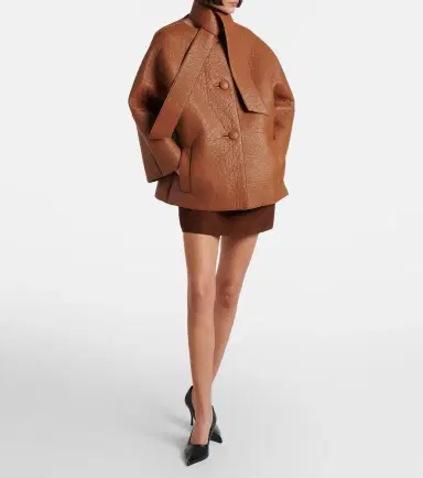 Prada Scarf-detail leather jacket | Thumbnail 2 Prada Scarf-detail leather jacket | Thumbnail 2